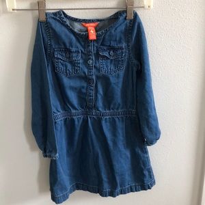 JOE FRESH TODDLER LONG SLEEVE DENIM LOOK DRESS SIZE 4